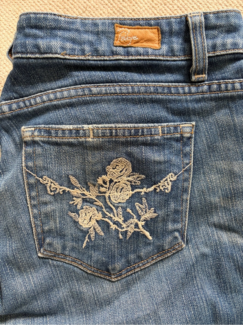 PAIGE Medium Blue Flare Jeans